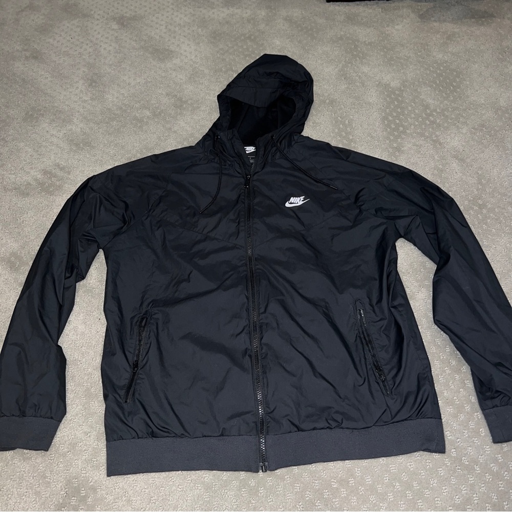 Nike Hooded Windrunner Jacket, Men's Large, Black 727324-010